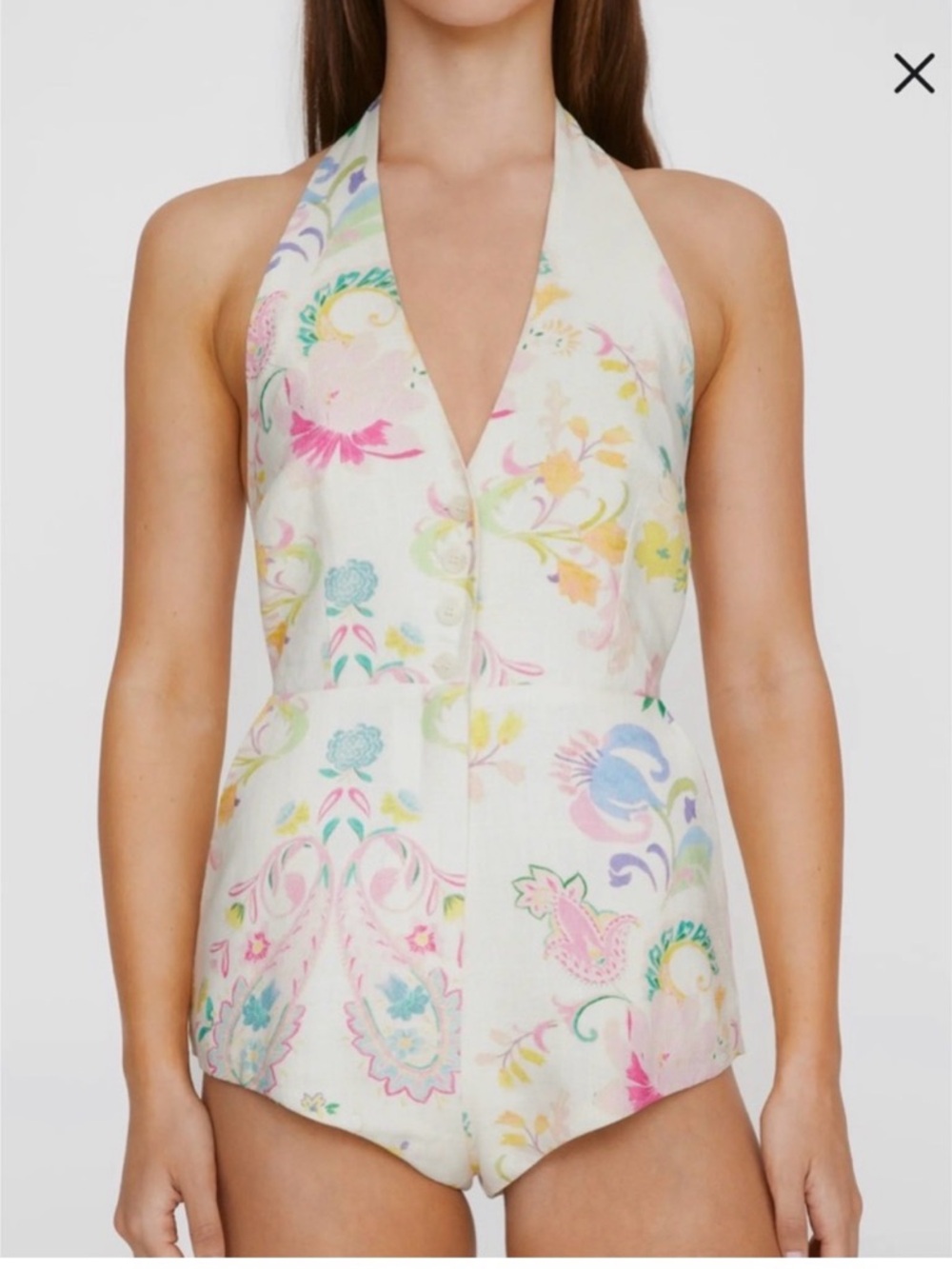 Nasty Gal Floral Halter Romper